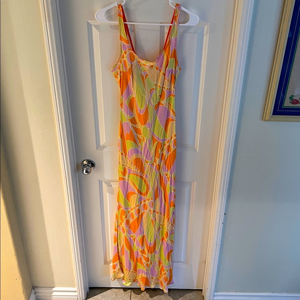 Delfi Collective Donna Multicolor Psychedelic Slip Dress Maxi - Picture 3 of 6